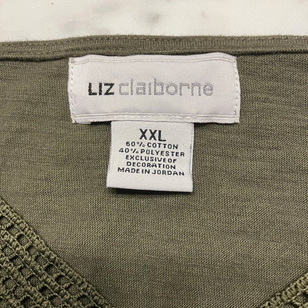 Liz Claiborne Womens Plus XXL Dark Green Sleeveless Tunic - Picture 2 of 6